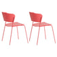 Contemporary Dining Chair Open Back Side Chair with Metal Legs for Home Use Red Metal 2 Piece Set Clearhalo ' kitchen&dining_furn' 'Dining Chairs' 'Dining Tables & Seating' 'dining_chair' 'furn' 'furn_dining_chair' 'Furniture' 'furniture_dining_chair' 'Kitchen & Dining Furniture' 'kitchen' 3575006