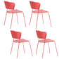 Contemporary Dining Chair Open Back Side Chair with Metal Legs for Home Use Red Metal 4 Piece Set Clearhalo ' kitchen&dining_furn' 'Dining Chairs' 'Dining Tables & Seating' 'dining_chair' 'furn' 'furn_dining_chair' 'Furniture' 'furniture_dining_chair' 'Kitchen & Dining Furniture' 'kitchen' 3575007