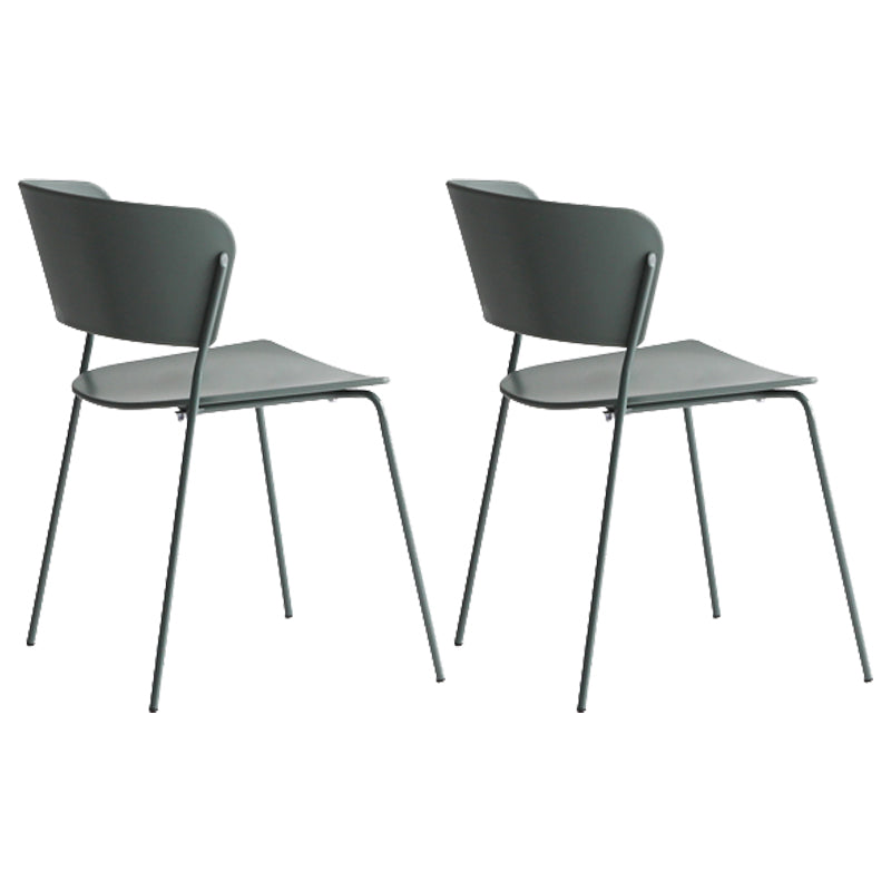 Contemporary Dining Chair Open Back Side Chair with Metal Legs for Home Use Green Metal 2 Piece Set Clearhalo ' kitchen&dining_furn' 'Dining Chairs' 'Dining Tables & Seating' 'dining_chair' 'furn' 'furn_dining_chair' 'Furniture' 'furniture_dining_chair' 'Kitchen & Dining Furniture' 'kitchen' 3575009