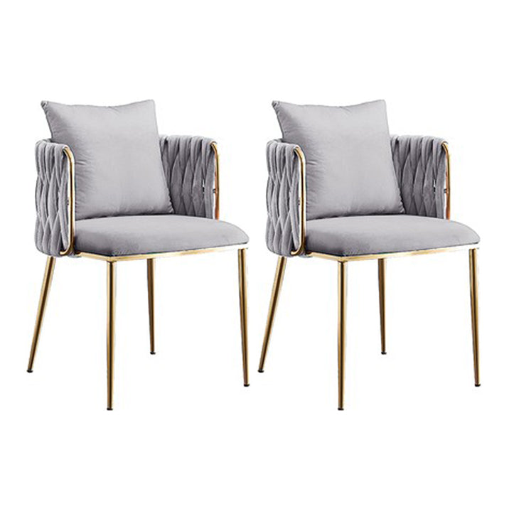 Scandinavian Bedroom Velvet Side Chair Light Color Solid Back Dining Chair Light Gray 2 Piece Set Clearhalo ' kitchen&dining_furn' 'Dining Chairs' 'Dining Tables & Seating' 'dining_chair' 'furn' 'furn_dining_chair' 'Furniture' 'furniture_dining_chair' 'Kitchen & Dining Furniture' 'kitchen' 3575015