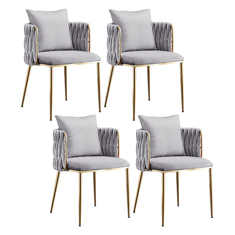 Scandinavian Bedroom Velvet Side Chair Light Color Solid Back Dining Chair Light Gray 4 Piece Set Clearhalo ' kitchen&dining_furn' 'Dining Chairs' 'Dining Tables & Seating' 'dining_chair' 'furn' 'furn_dining_chair' 'Furniture' 'furniture_dining_chair' 'Kitchen & Dining Furniture' 'kitchen' 3575016
