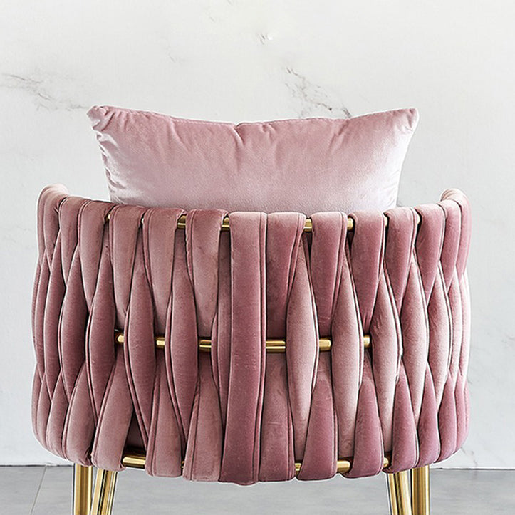 Scandinavian Bedroom Velvet Side Chair Light Color Solid Back Dining Chair Clearhalo ' kitchen&dining_furn' 'Dining Chairs' 'Dining Tables & Seating' 'dining_chair' 'furn' 'furn_dining_chair' 'Furniture' 'furniture_dining_chair' 'Kitchen & Dining Furniture' 'kitchen' 3575023