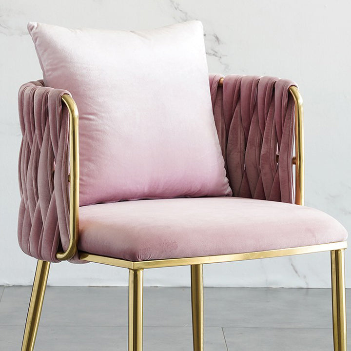 Scandinavian Bedroom Velvet Side Chair Light Color Solid Back Dining Chair Clearhalo ' kitchen&dining_furn' 'Dining Chairs' 'Dining Tables & Seating' 'dining_chair' 'furn' 'furn_dining_chair' 'Furniture' 'furniture_dining_chair' 'Kitchen & Dining Furniture' 'kitchen' 3575025