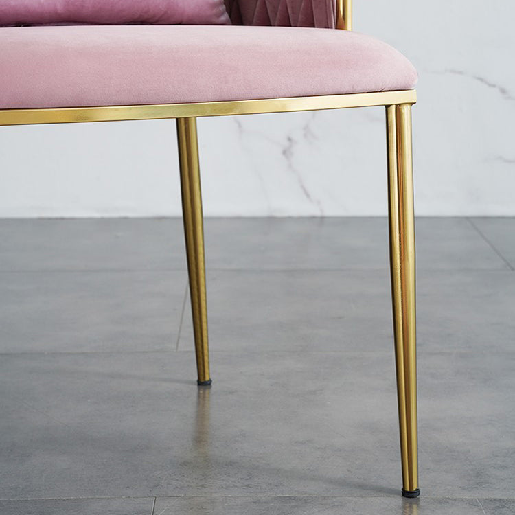 Scandinavian Bedroom Velvet Side Chair Light Color Solid Back Dining Chair Clearhalo ' kitchen&dining_furn' 'Dining Chairs' 'Dining Tables & Seating' 'dining_chair' 'furn' 'furn_dining_chair' 'Furniture' 'furniture_dining_chair' 'Kitchen & Dining Furniture' 'kitchen' 3575028