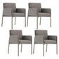 Faux Leather Contemporary Dining Room Chair Matte Finish Solid Back Dining Arm Chair Grey 4 Piece Set Clearhalo ' kitchen&dining_furn' 'Dining Chairs' 'Dining Tables & Seating' 'dining_chair' 'furn' 'furn_dining_chair' 'Furniture' 'furniture_dining_chair' 'Kitchen & Dining Furniture' 'kitchen' 3575040