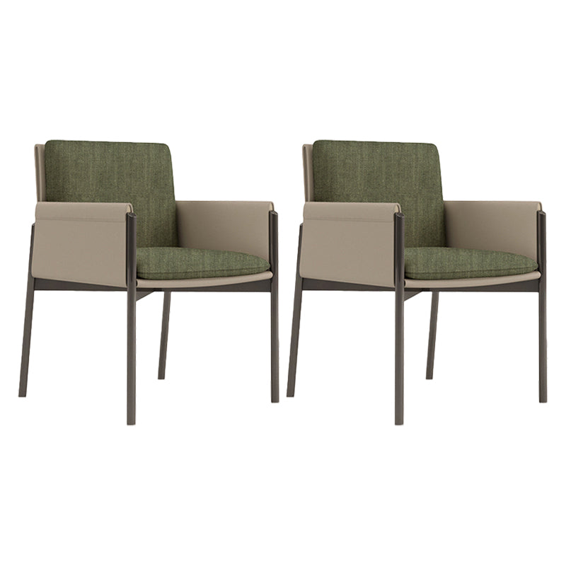 Faux Leather Contemporary Dining Room Chair Matte Finish Solid Back Dining Arm Chair Olive Green 2 Piece Set Clearhalo ' kitchen&dining_furn' 'Dining Chairs' 'Dining Tables & Seating' 'dining_chair' 'furn' 'furn_dining_chair' 'Furniture' 'furniture_dining_chair' 'Kitchen & Dining Furniture' 'kitchen' 3575043