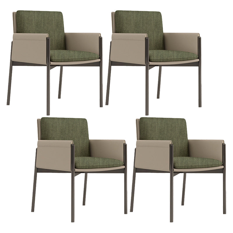 Faux Leather Contemporary Dining Room Chair Matte Finish Solid Back Dining Arm Chair Olive Green 4 Piece Set Clearhalo ' kitchen&dining_furn' 'Dining Chairs' 'Dining Tables & Seating' 'dining_chair' 'furn' 'furn_dining_chair' 'Furniture' 'furniture_dining_chair' 'Kitchen & Dining Furniture' 'kitchen' 3575045