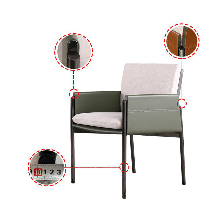 Faux Leather Contemporary Dining Room Chair Matte Finish Solid Back Dining Arm Chair Clearhalo ' kitchen&dining_furn' 'Dining Chairs' 'Dining Tables & Seating' 'dining_chair' 'furn' 'furn_dining_chair' 'Furniture' 'furniture_dining_chair' 'Kitchen & Dining Furniture' 'kitchen' 3575050