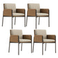 Faux Leather Contemporary Dining Room Chair Matte Finish Solid Back Dining Arm Chair Brown 4 Piece Set Clearhalo ' kitchen&dining_furn' 'Dining Chairs' 'Dining Tables & Seating' 'dining_chair' 'furn' 'furn_dining_chair' 'Furniture' 'furniture_dining_chair' 'Kitchen & Dining Furniture' 'kitchen' 3575051