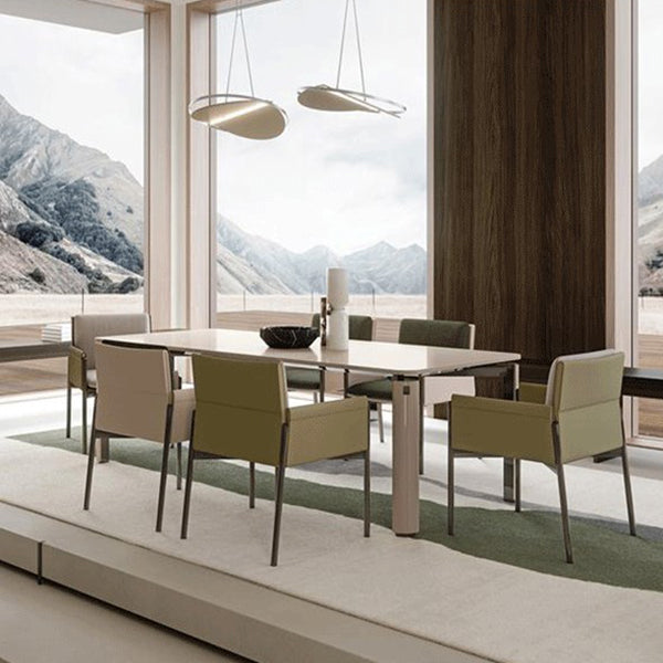 Faux Leather Contemporary Dining Room Chair Matte Finish Solid Back Dining Arm Chair Clearhalo ' kitchen&dining_furn' 'Dining Chairs' 'Dining Tables & Seating' 'dining_chair' 'furn' 'furn_dining_chair' 'Furniture' 'furniture_dining_chair' 'Kitchen & Dining Furniture' 'kitchen' 3575055