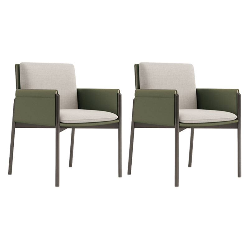 Faux Leather Contemporary Dining Room Chair Matte Finish Solid Back Dining Arm Chair Green 2 Piece Set Clearhalo ' kitchen&dining_furn' 'Dining Chairs' 'Dining Tables & Seating' 'dining_chair' 'furn' 'furn_dining_chair' 'Furniture' 'furniture_dining_chair' 'Kitchen & Dining Furniture' 'kitchen' 3575056