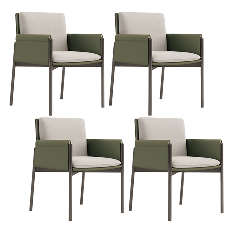 Faux Leather Contemporary Dining Room Chair Matte Finish Solid Back Dining Arm Chair Green 4 Piece Set Clearhalo ' kitchen&dining_furn' 'Dining Chairs' 'Dining Tables & Seating' 'dining_chair' 'furn' 'furn_dining_chair' 'Furniture' 'furniture_dining_chair' 'Kitchen & Dining Furniture' 'kitchen' 3575058