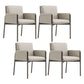 Faux Leather Contemporary Dining Room Chair Matte Finish Solid Back Dining Arm Chair Off-White 4 Piece Set Clearhalo ' kitchen&dining_furn' 'Dining Chairs' 'Dining Tables & Seating' 'dining_chair' 'furn' 'furn_dining_chair' 'Furniture' 'furniture_dining_chair' 'Kitchen & Dining Furniture' 'kitchen' 3575061