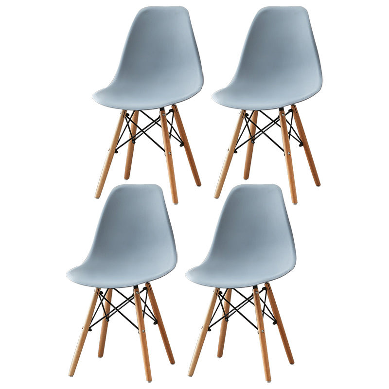 Contemporary Style Plastic Dining Room Chair Home Side Solid Back Armless Chair for Kitchen Light Gray Set of 4 Clearhalo ' kitchen&dining_furn' 'Dining Chairs' 'Dining Tables & Seating' 'dining_chair' 'Furniture' 'furniture_dining_chair' 'Kitchen & Dining Furniture' 'kitchen' 3575073