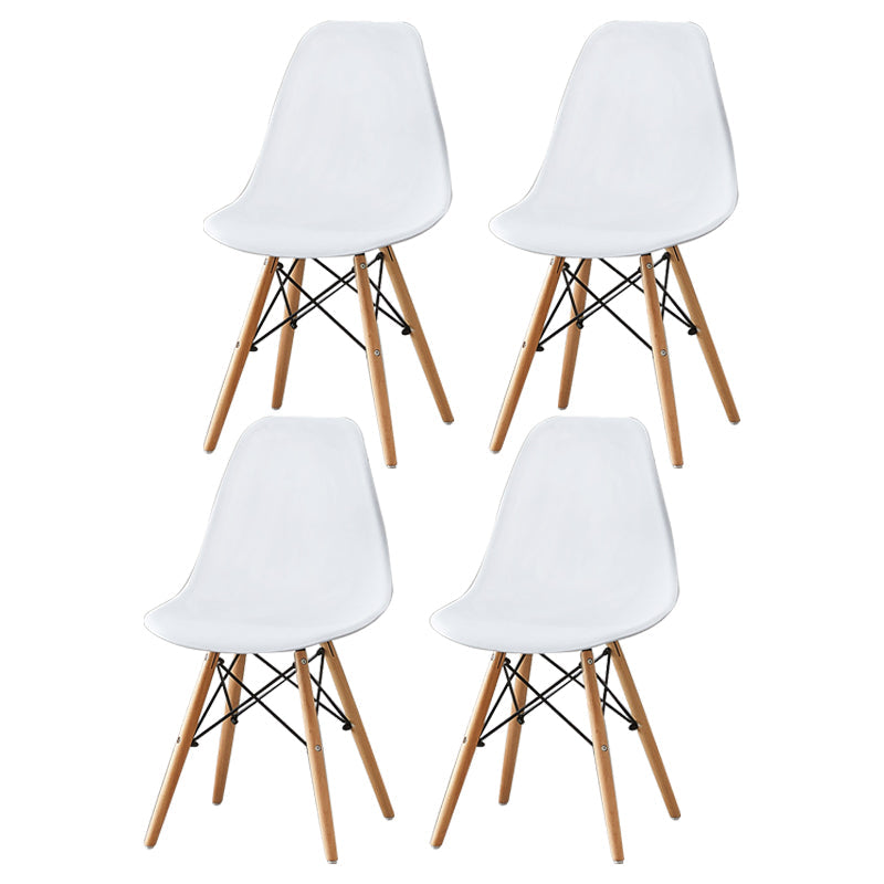 Contemporary Style Plastic Dining Room Chair Home Side Solid Back Armless Chair for Kitchen White Set of 4 Clearhalo ' kitchen&dining_furn' 'Dining Chairs' 'Dining Tables & Seating' 'dining_chair' 'Furniture' 'furniture_dining_chair' 'Kitchen & Dining Furniture' 'kitchen' 3575078