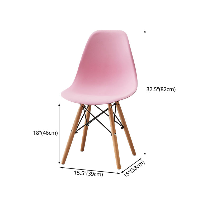 Contemporary Style Plastic Dining Room Chair Home Side Solid Back Armless Chair for Kitchen Clearhalo ' kitchen&dining_furn' 'Dining Chairs' 'Dining Tables & Seating' 'dining_chair' 'Furniture' 'furniture_dining_chair' 'Kitchen & Dining Furniture' 'kitchen' 3575079