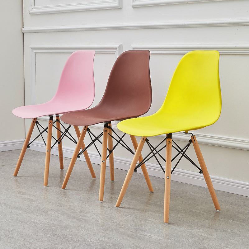 Contemporary Style Plastic Dining Room Chair Home Side Solid Back Armless Chair for Kitchen Clearhalo ' kitchen&dining_furn' 'Dining Chairs' 'Dining Tables & Seating' 'dining_chair' 'Furniture' 'furniture_dining_chair' 'Kitchen & Dining Furniture' 'kitchen' 3575090