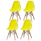 Contemporary Style Plastic Dining Room Chair Home Side Solid Back Armless Chair for Kitchen Yellow Set of 4 Clearhalo ' kitchen&dining_furn' 'Dining Chairs' 'Dining Tables & Seating' 'dining_chair' 'Furniture' 'furniture_dining_chair' 'Kitchen & Dining Furniture' 'kitchen' 3575091