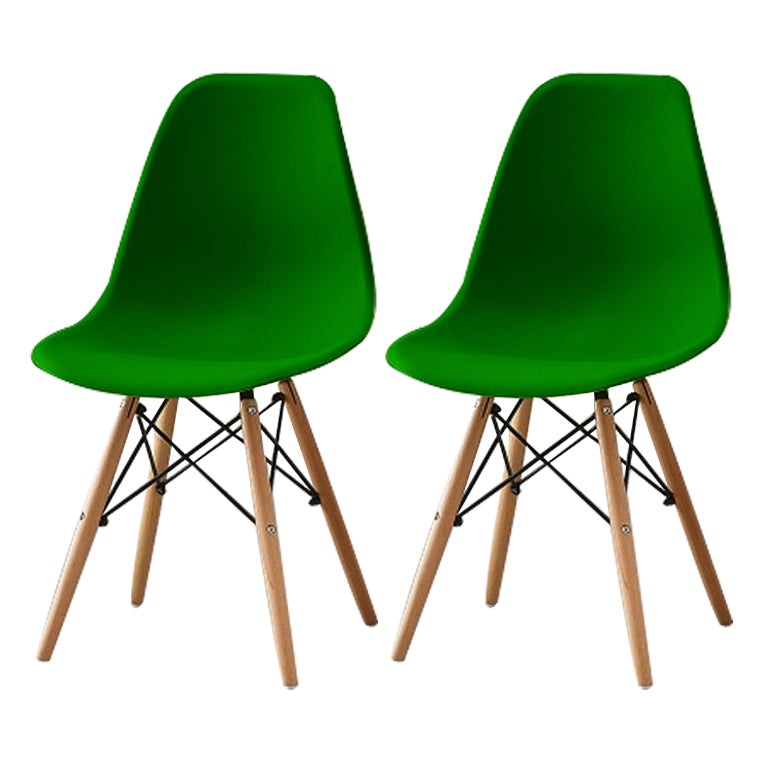 Contemporary Style Plastic Dining Room Chair Home Side Solid Back Armless Chair for Kitchen Blackish Green Set of 2 Clearhalo ' kitchen&dining_furn' 'Dining Chairs' 'Dining Tables & Seating' 'dining_chair' 'Furniture' 'furniture_dining_chair' 'Kitchen & Dining Furniture' 'kitchen' 3575102