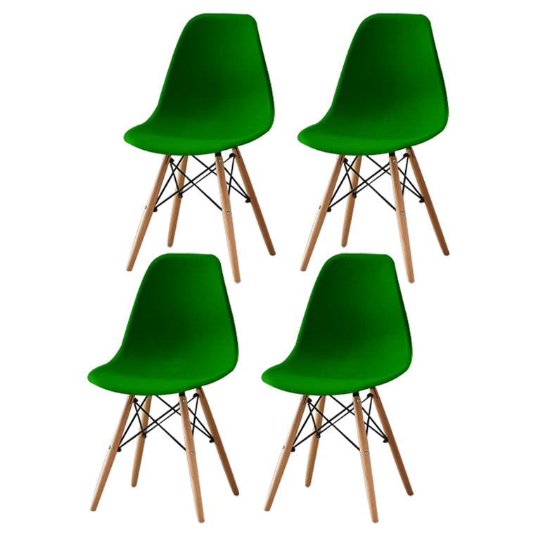 Contemporary Style Plastic Dining Room Chair Home Side Solid Back Armless Chair for Kitchen Blackish Green Set of 4 Clearhalo ' kitchen&dining_furn' 'Dining Chairs' 'Dining Tables & Seating' 'dining_chair' 'Furniture' 'furniture_dining_chair' 'Kitchen & Dining Furniture' 'kitchen' 3575103