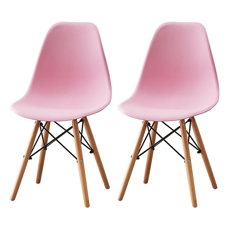 Contemporary Style Plastic Dining Room Chair Home Side Solid Back Armless Chair for Kitchen Rose Bloom Set of 2 Clearhalo ' kitchen&dining_furn' 'Dining Chairs' 'Dining Tables & Seating' 'dining_chair' 'Furniture' 'furniture_dining_chair' 'Kitchen & Dining Furniture' 'kitchen' 3575105