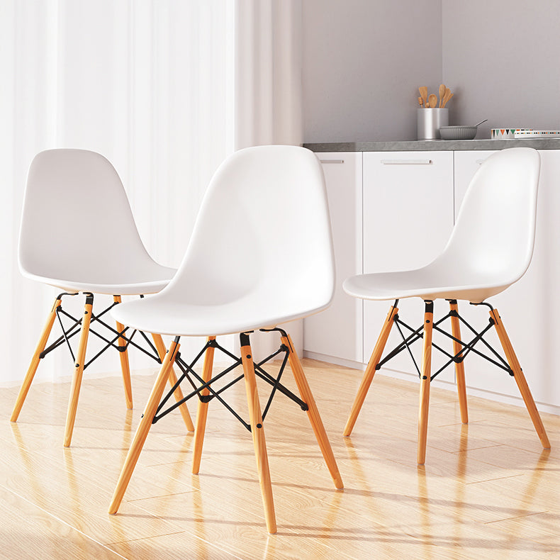 Kitchen Plastic Dining Chair Multicolor Side Chair Set with Wooden Legs Clearhalo ' kitchen&dining_furn' 'Dining Chairs' 'Dining Tables & Seating' 'dining_chair' 'Furniture' 'furniture_dining_chair' 'Kitchen & Dining Furniture' 'kitchen' 3575110