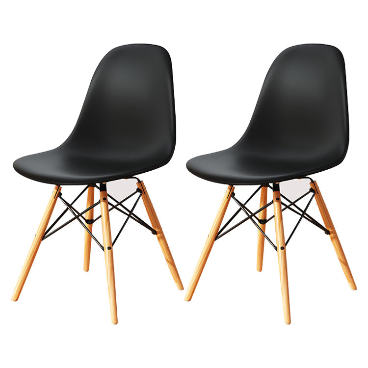 Kitchen Plastic Dining Chair Multicolor Side Chair Set with Wooden Legs Black Set of 2 Clearhalo ' kitchen&dining_furn' 'Dining Chairs' 'Dining Tables & Seating' 'dining_chair' 'Furniture' 'furniture_dining_chair' 'Kitchen & Dining Furniture' 'kitchen' 3575112