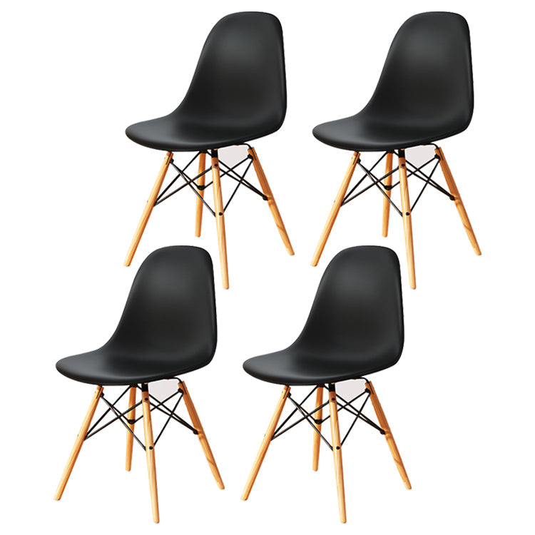 Kitchen Plastic Dining Chair Multicolor Side Chair Set with Wooden Legs Black Set of 4 Clearhalo ' kitchen&dining_furn' 'Dining Chairs' 'Dining Tables & Seating' 'dining_chair' 'Furniture' 'furniture_dining_chair' 'Kitchen & Dining Furniture' 'kitchen' 3575114