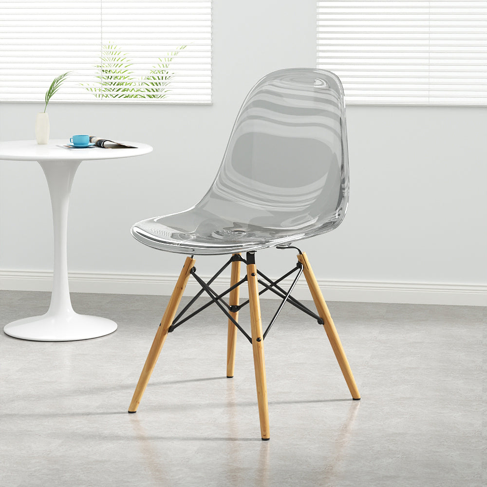 Kitchen Plastic Dining Chair Multicolor Side Chair Set with Wooden Legs Grey 1 Piece Clearhalo ' kitchen&dining_furn' 'Dining Chairs' 'Dining Tables & Seating' 'dining_chair' 'Furniture' 'furniture_dining_chair' 'Kitchen & Dining Furniture' 'kitchen' 3575116