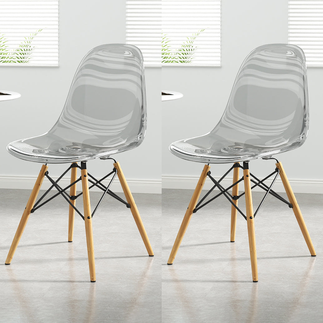 Kitchen Plastic Dining Chair Multicolor Side Chair Set with Wooden Legs Grey Set of 2 Clearhalo ' kitchen&dining_furn' 'Dining Chairs' 'Dining Tables & Seating' 'dining_chair' 'Furniture' 'furniture_dining_chair' 'Kitchen & Dining Furniture' 'kitchen' 3575119