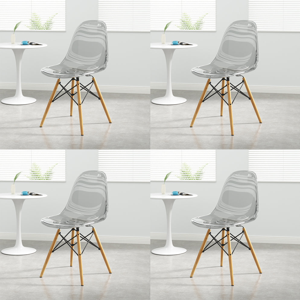 Kitchen Plastic Dining Chair Multicolor Side Chair Set with Wooden Legs Grey Set of 4 Clearhalo ' kitchen&dining_furn' 'Dining Chairs' 'Dining Tables & Seating' 'dining_chair' 'Furniture' 'furniture_dining_chair' 'Kitchen & Dining Furniture' 'kitchen' 3575121