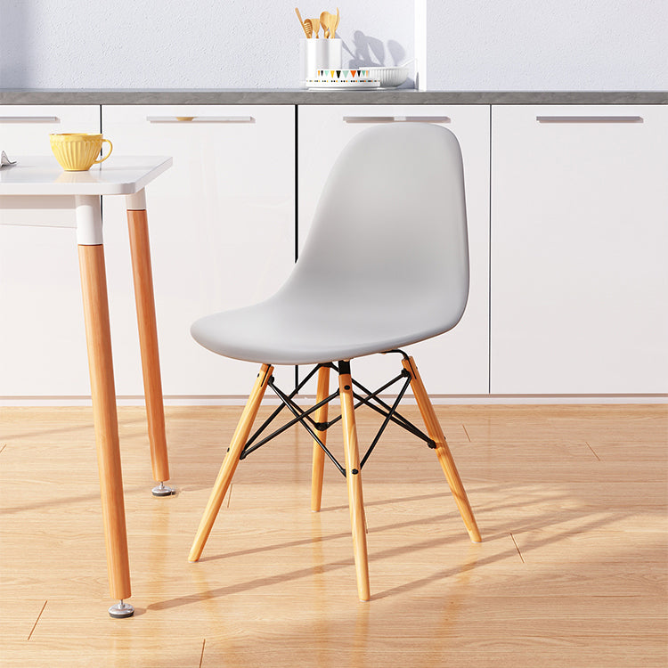 Kitchen Plastic Dining Chair Multicolor Side Chair Set with Wooden Legs Light Gray 1 Piece Clearhalo ' kitchen&dining_furn' 'Dining Chairs' 'Dining Tables & Seating' 'dining_chair' 'Furniture' 'furniture_dining_chair' 'Kitchen & Dining Furniture' 'kitchen' 3575123