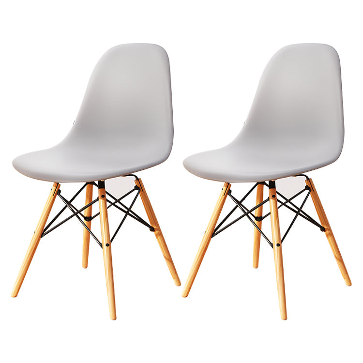 Kitchen Plastic Dining Chair Multicolor Side Chair Set with Wooden Legs Light Gray Set of 2 Clearhalo ' kitchen&dining_furn' 'Dining Chairs' 'Dining Tables & Seating' 'dining_chair' 'Furniture' 'furniture_dining_chair' 'Kitchen & Dining Furniture' 'kitchen' 3575125