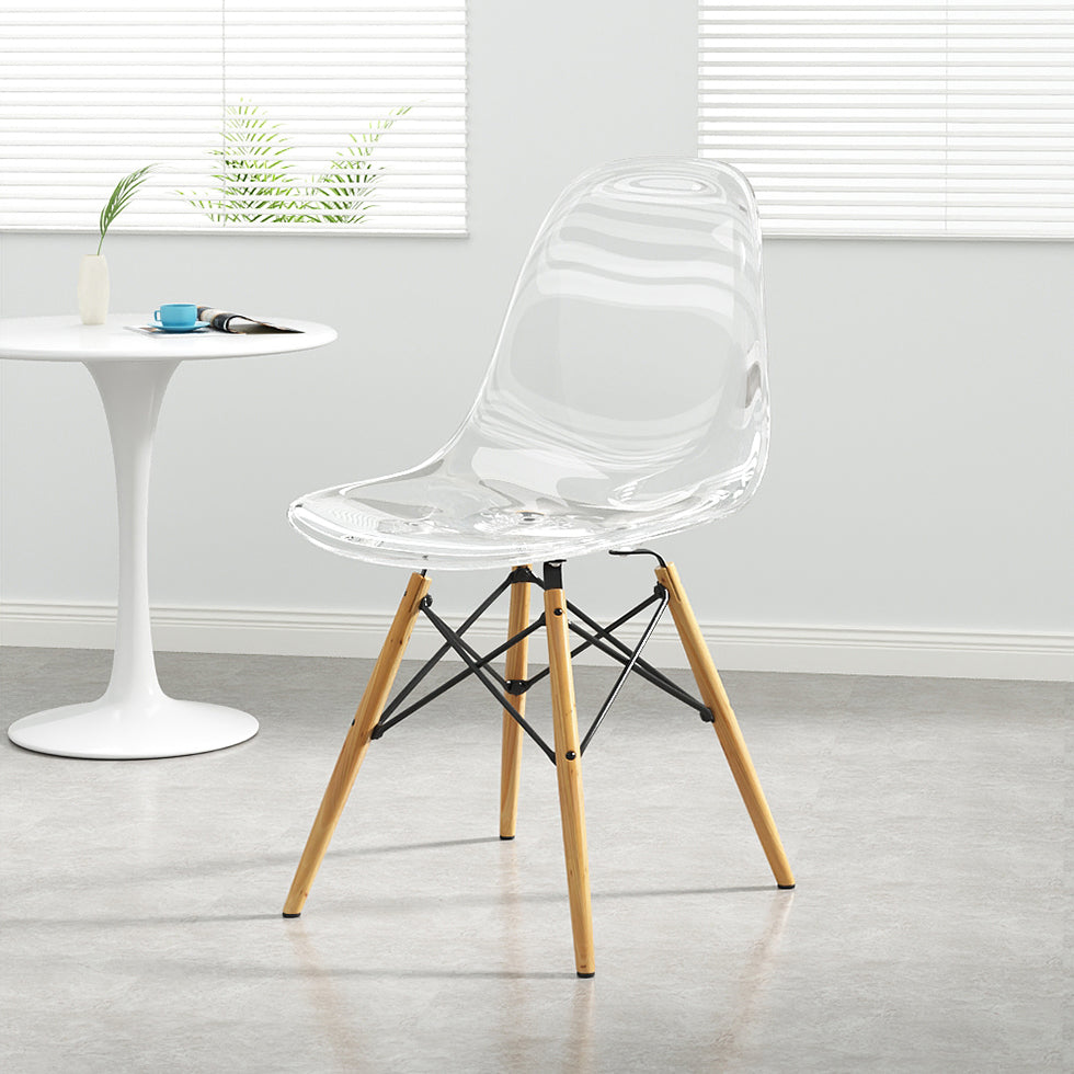 Kitchen Plastic Dining Chair Multicolor Side Chair Set with Wooden Legs White 1 Piece Clearhalo ' kitchen&dining_furn' 'Dining Chairs' 'Dining Tables & Seating' 'dining_chair' 'Furniture' 'furniture_dining_chair' 'Kitchen & Dining Furniture' 'kitchen' 3575129