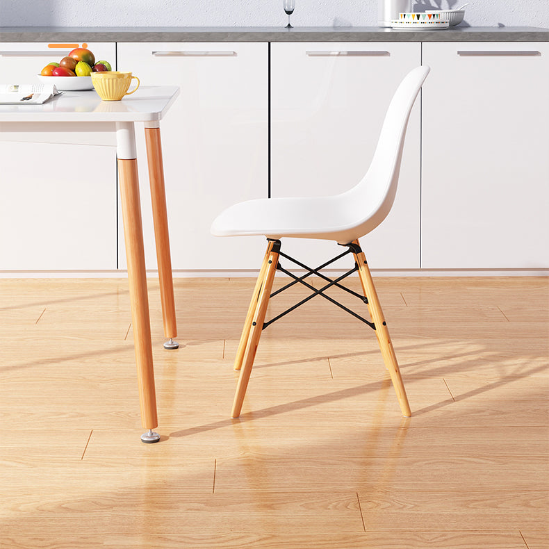 Kitchen Plastic Dining Chair Multicolor Side Chair Set with Wooden Legs Clearhalo ' kitchen&dining_furn' 'Dining Chairs' 'Dining Tables & Seating' 'dining_chair' 'Furniture' 'furniture_dining_chair' 'Kitchen & Dining Furniture' 'kitchen' 3575130