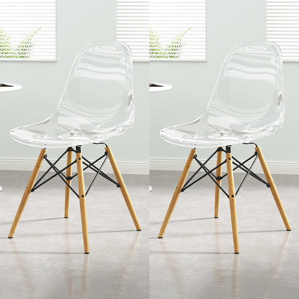 Kitchen Plastic Dining Chair Multicolor Side Chair Set with Wooden Legs White Set of 2 Clearhalo ' kitchen&dining_furn' 'Dining Chairs' 'Dining Tables & Seating' 'dining_chair' 'Furniture' 'furniture_dining_chair' 'Kitchen & Dining Furniture' 'kitchen' 3575131
