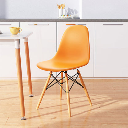 Kitchen Plastic Dining Chair Multicolor Side Chair Set with Wooden Legs Orange 1 Piece Clearhalo ' kitchen&dining_furn' 'Dining Chairs' 'Dining Tables & Seating' 'dining_chair' 'Furniture' 'furniture_dining_chair' 'Kitchen & Dining Furniture' 'kitchen' 3575142