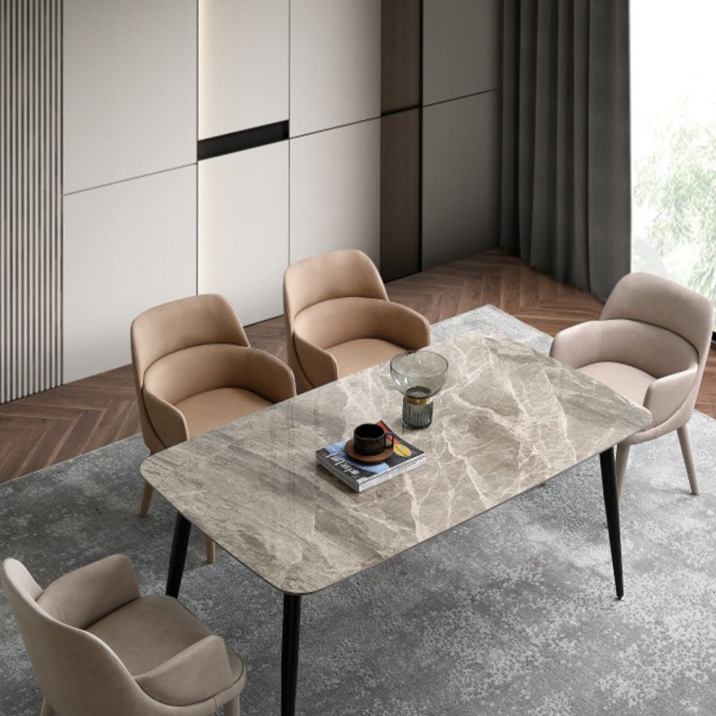 Modern Leather Dining Chair 32"H Parsons Chair with Metal Legs for Restaurant Clearhalo ' kitchen&dining_furn' 'Dining Chairs' 'Dining Tables & Seating' 'dining_chair' 'furn' 'furn_dining_chair' 'Furniture' 'furniture_dining_chair' 'Kitchen & Dining Furniture' 'kitchen' 3575169