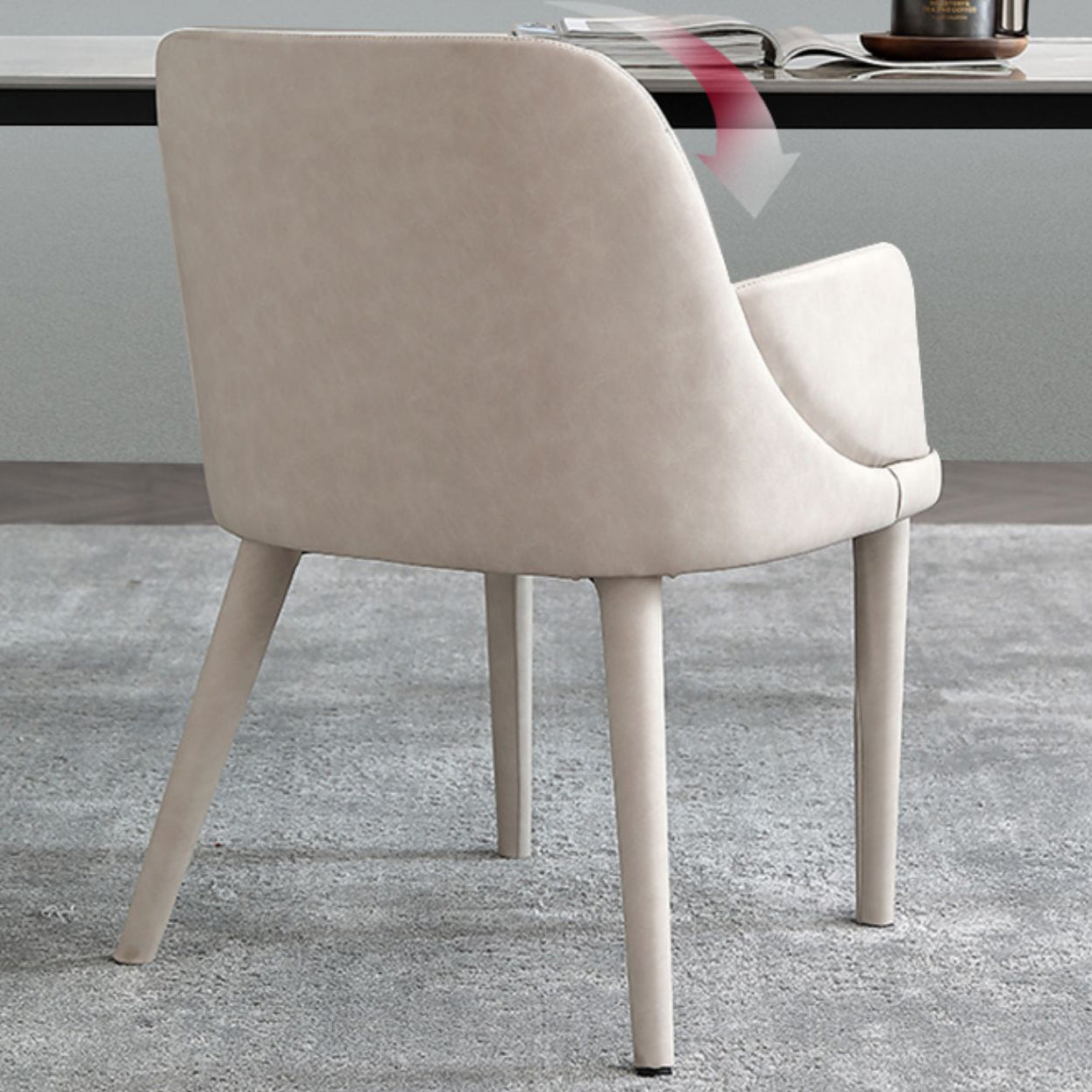 Modern Leather Dining Chair 32"H Parsons Chair with Metal Legs for Restaurant Clearhalo ' kitchen&dining_furn' 'Dining Chairs' 'Dining Tables & Seating' 'dining_chair' 'furn' 'furn_dining_chair' 'Furniture' 'furniture_dining_chair' 'Kitchen & Dining Furniture' 'kitchen' 3575171