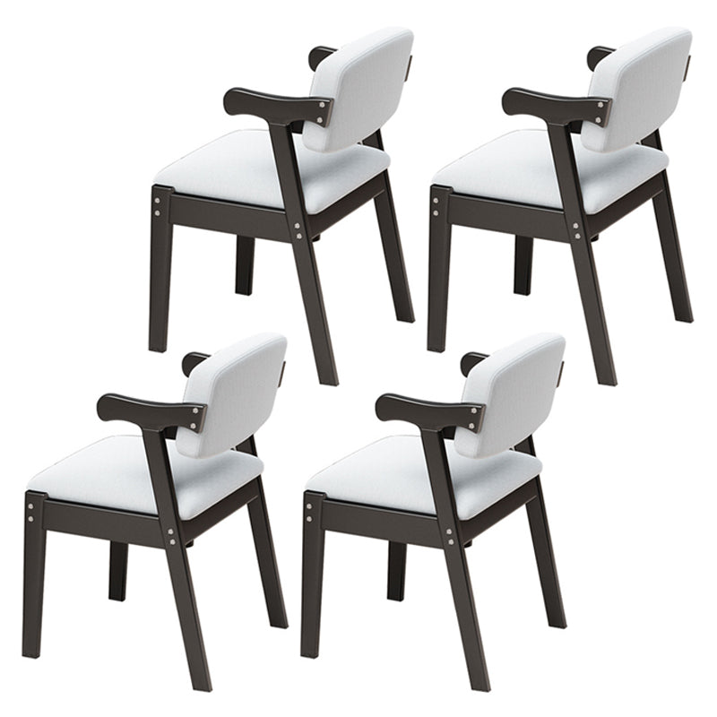 Glam Style Rubberwood Chairs Open Back Arm Dining Room Kitchen Chair Set Black 4 Piece Set Clearhalo ' kitchen&dining_furn' 'Dining Chairs' 'Dining Tables & Seating' 'dining_chair' 'furn' 'furn_dining_chair' 'Furniture' 'furniture_dining_chair' 'Kitchen & Dining Furniture' 'kitchen' 3575178