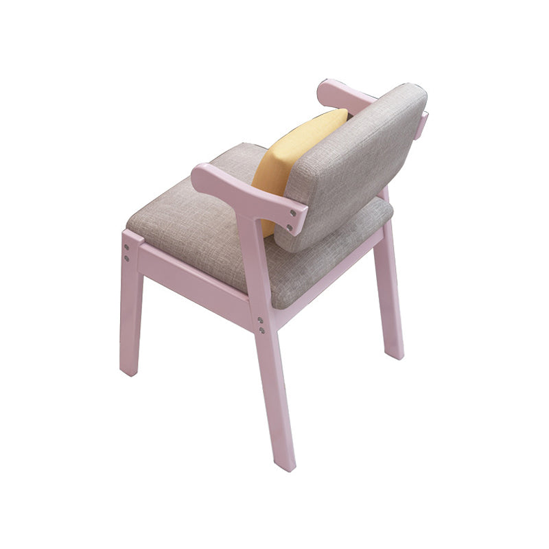 Glam Style Rubberwood Chairs Open Back Arm Dining Room Kitchen Chair Set Pink 1 Piece Clearhalo ' kitchen&dining_furn' 'Dining Chairs' 'Dining Tables & Seating' 'dining_chair' 'furn' 'furn_dining_chair' 'Furniture' 'furniture_dining_chair' 'Kitchen & Dining Furniture' 'kitchen' 3575180