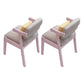 Glam Style Rubberwood Chairs Open Back Arm Dining Room Kitchen Chair Set Pink 2 Piece Set Clearhalo ' kitchen&dining_furn' 'Dining Chairs' 'Dining Tables & Seating' 'dining_chair' 'furn' 'furn_dining_chair' 'Furniture' 'furniture_dining_chair' 'Kitchen & Dining Furniture' 'kitchen' 3575182