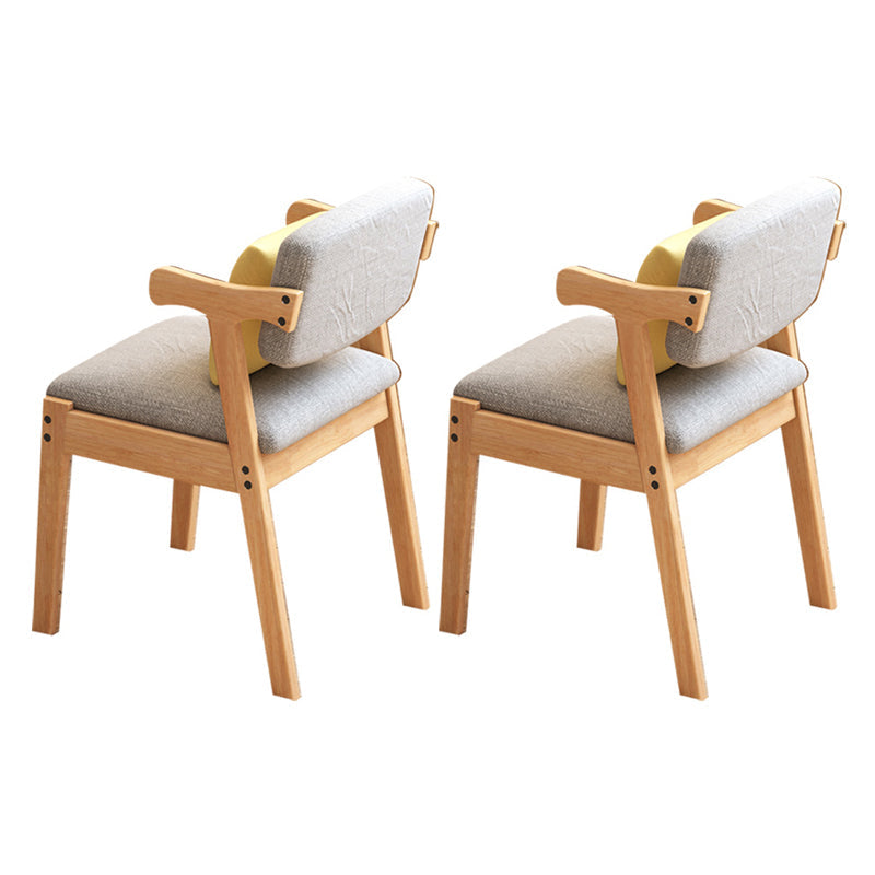 Glam Style Rubberwood Chairs Open Back Arm Dining Room Kitchen Chair Set Wood 2 Piece Set Clearhalo ' kitchen&dining_furn' 'Dining Chairs' 'Dining Tables & Seating' 'dining_chair' 'furn' 'furn_dining_chair' 'Furniture' 'furniture_dining_chair' 'Kitchen & Dining Furniture' 'kitchen' 3575192