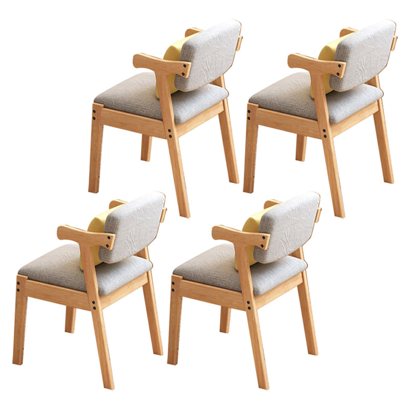 Glam Style Rubberwood Chairs Open Back Arm Dining Room Kitchen Chair Set Wood 4 Piece Set Clearhalo ' kitchen&dining_furn' 'Dining Chairs' 'Dining Tables & Seating' 'dining_chair' 'furn' 'furn_dining_chair' 'Furniture' 'furniture_dining_chair' 'Kitchen & Dining Furniture' 'kitchen' 3575195