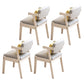 Glam Style Rubberwood Chairs Open Back Arm Dining Room Kitchen Chair Set Off-White 4 Piece Set Clearhalo ' kitchen&dining_furn' 'Dining Chairs' 'Dining Tables & Seating' 'dining_chair' 'furn' 'furn_dining_chair' 'Furniture' 'furniture_dining_chair' 'Kitchen & Dining Furniture' 'kitchen' 3575197