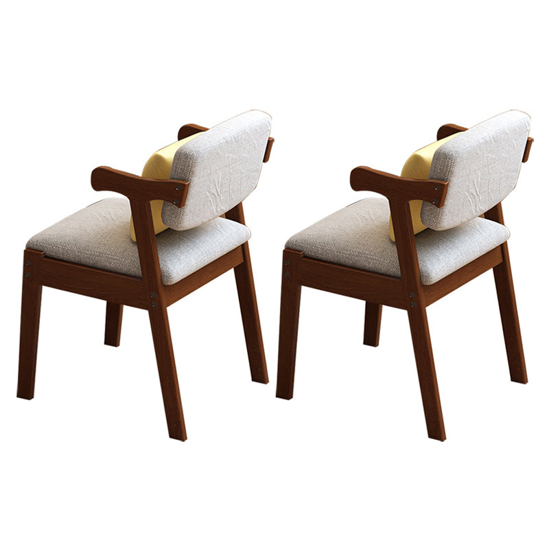 Glam Style Rubberwood Chairs Open Back Arm Dining Room Kitchen Chair Set Walnut 2 Piece Set Clearhalo ' kitchen&dining_furn' 'Dining Chairs' 'Dining Tables & Seating' 'dining_chair' 'furn' 'furn_dining_chair' 'Furniture' 'furniture_dining_chair' 'Kitchen & Dining Furniture' 'kitchen' 3575198