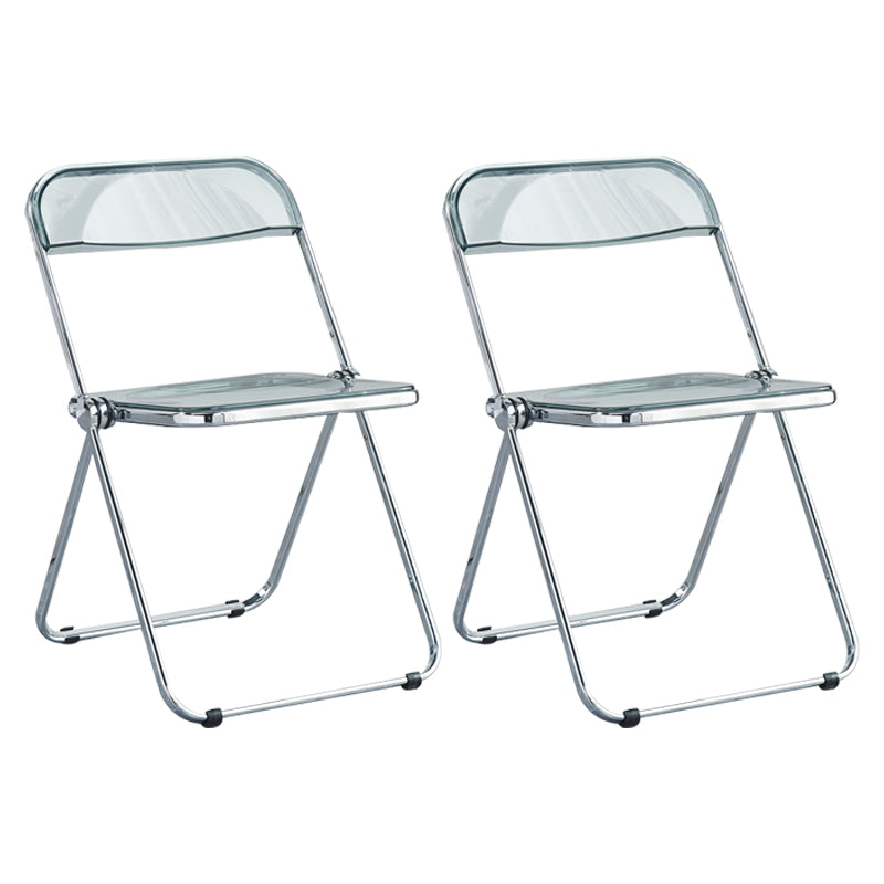 Nordic Style Armless Metal Dining Chairs Stackable Folding Side Chair for Home Use Grey 2 Piece Set Clearhalo ' kitchen&dining_furn' 'Dining Chairs' 'Dining Tables & Seating' 'dining_chair' 'furn' 'furn_dining_chair' 'Furniture' 'furniture_dining_chair' 'Kitchen & Dining Furniture' 'kitchen' 3575209