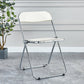 Nordic Style Armless Metal Dining Chairs Stackable Folding Side Chair for Home Use White 1 Piece Clearhalo ' kitchen&dining_furn' 'Dining Chairs' 'Dining Tables & Seating' 'dining_chair' 'furn' 'furn_dining_chair' 'Furniture' 'furniture_dining_chair' 'Kitchen & Dining Furniture' 'kitchen' 3575213