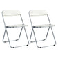 Nordic Style Armless Metal Dining Chairs Stackable Folding Side Chair for Home Use White 2 Piece Set Clearhalo ' kitchen&dining_furn' 'Dining Chairs' 'Dining Tables & Seating' 'dining_chair' 'furn' 'furn_dining_chair' 'Furniture' 'furniture_dining_chair' 'Kitchen & Dining Furniture' 'kitchen' 3575214