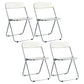 Nordic Style Armless Metal Dining Chairs Stackable Folding Side Chair for Home Use White 4 Piece Set Clearhalo ' kitchen&dining_furn' 'Dining Chairs' 'Dining Tables & Seating' 'dining_chair' 'furn' 'furn_dining_chair' 'Furniture' 'furniture_dining_chair' 'Kitchen & Dining Furniture' 'kitchen' 3575216